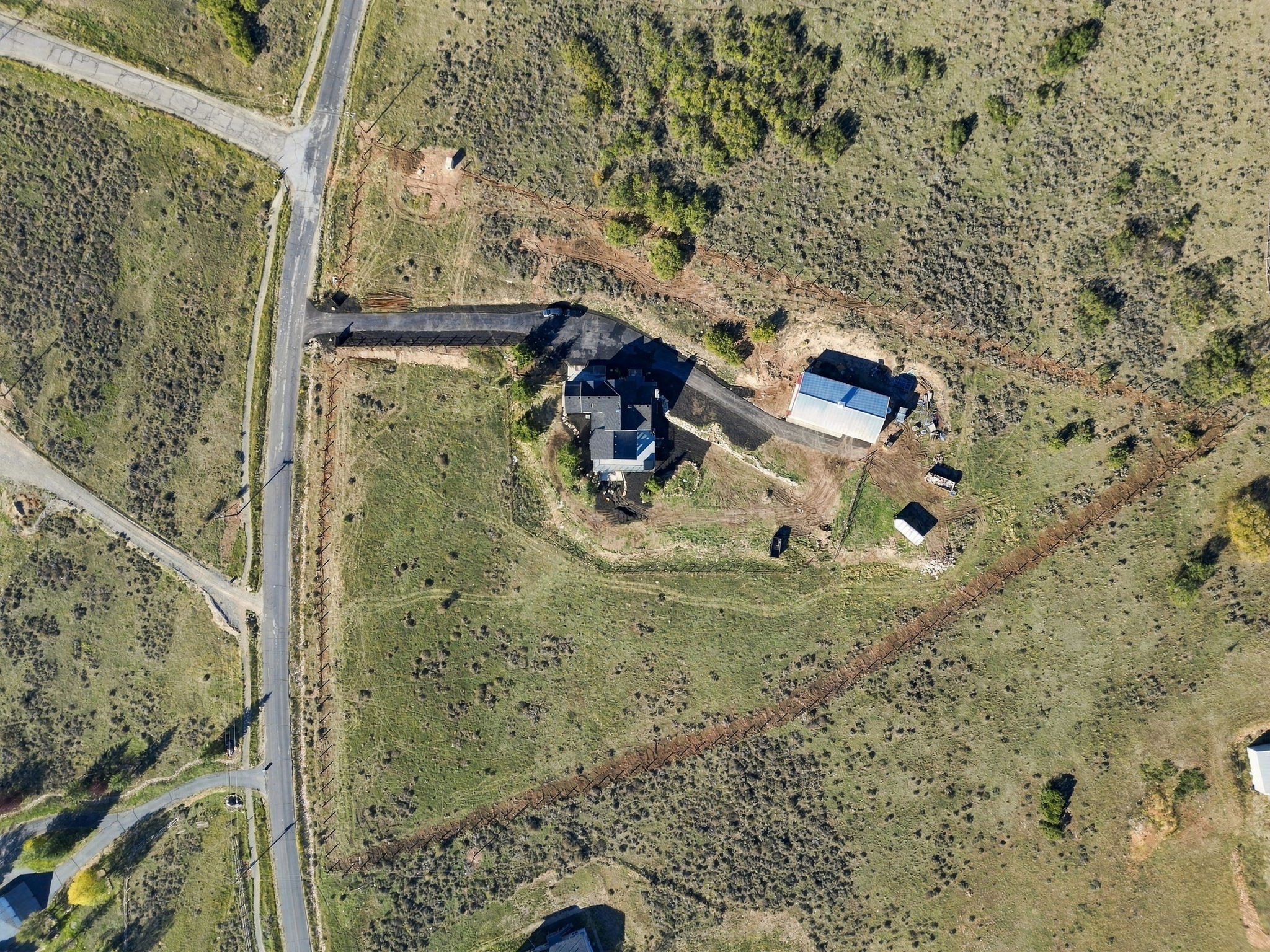 Aerial view of the main residence
